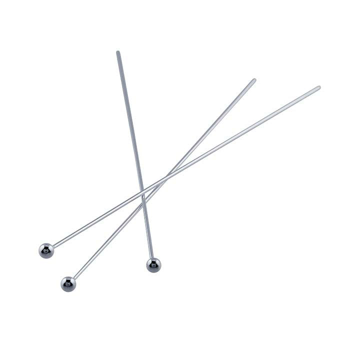 Sterling Silver Ball Head Pin, 0.72mm, 1/2-Hard