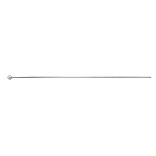 Sterling Silver Ball Head Pin, 0.72mm, 1/2-Hard