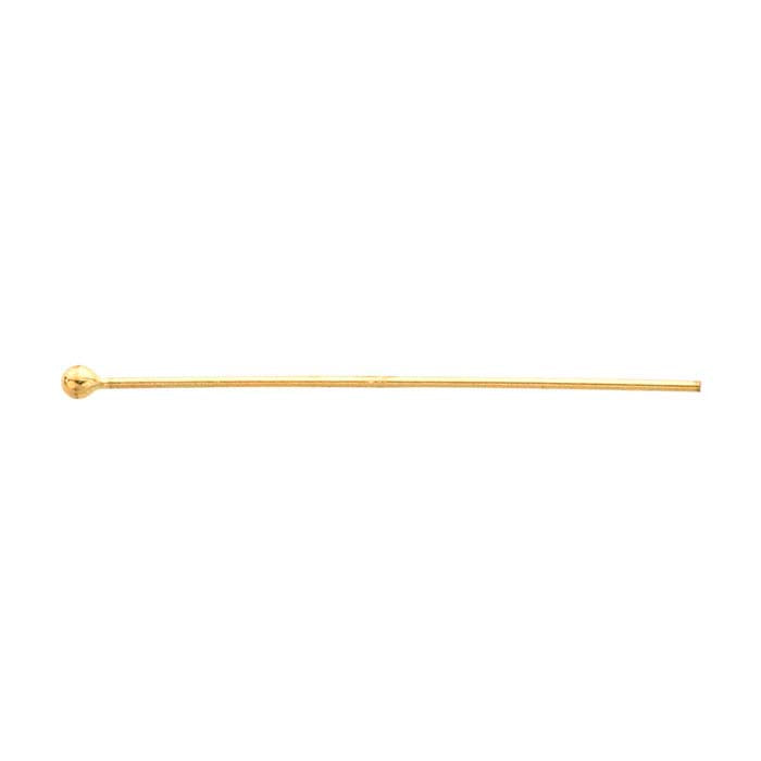 14K Yellow Gold Ball Head Pin, 0.51mm, 1/2-Hard