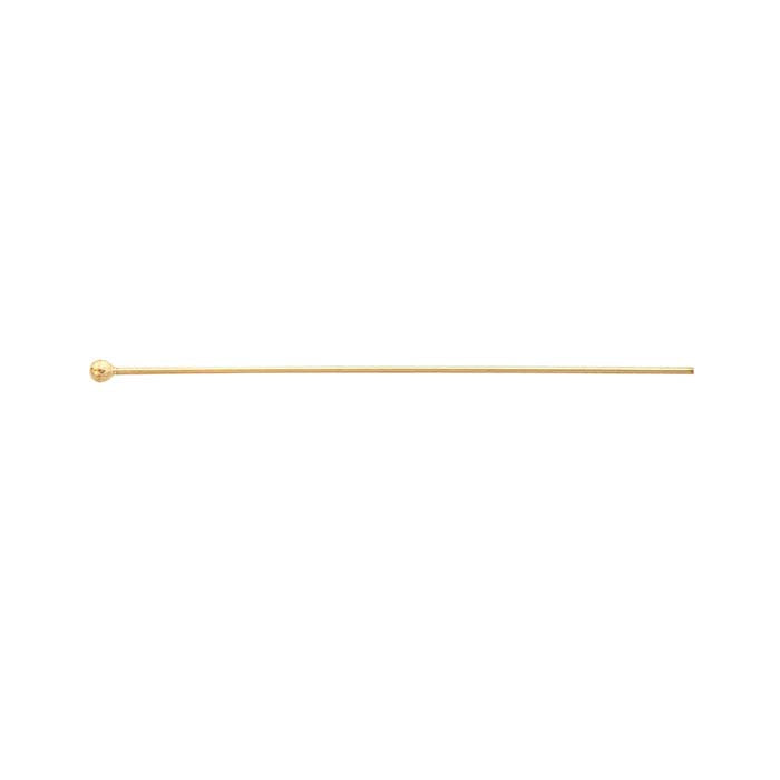 14K Yellow Gold Ball Head Pin, 0.51mm, 1/2-Hard