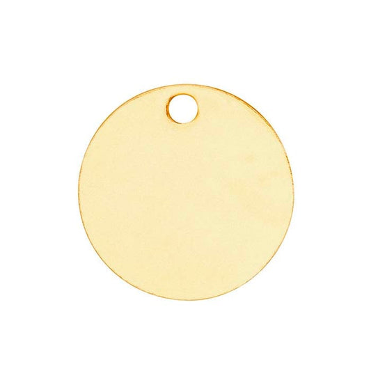 14K Yellow Gold 6.4mm Round Tag, Dead-Soft