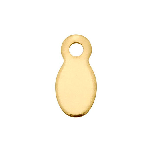 14K Yellow Gold 8 x 4mm Oval Tag, 0.51mm, Dead-Soft