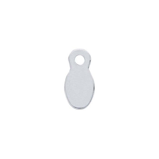 Sterling Silver 8 x 4mm Oval Tag, 0.51mm, Soft