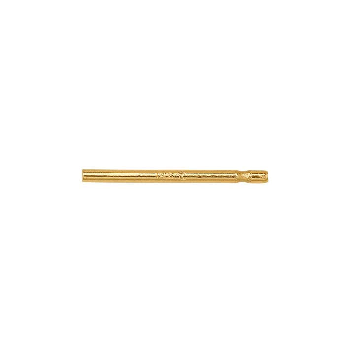 14K Yellow Gold 0.69mm x 9.52mm Bullet-Style Friction Ear Post