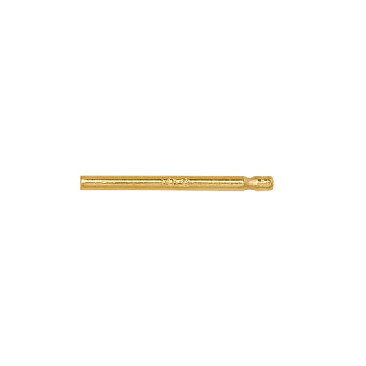 14K Yellow Gold 0.84mm x 11.11mm Bullet-Style Friction Ear Post