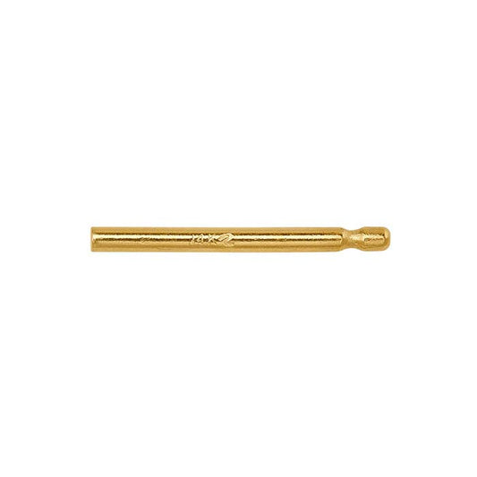 14K Yellow Gold 0.91mm x 11.11mm Bullet-Style Friction Ear Post