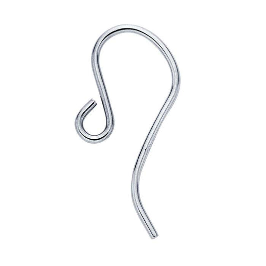 14K White Gold Ear Wire with Outside Loop