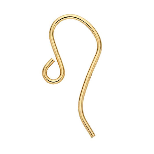 18K Yellow Gold Ear Wire with Outside Loop