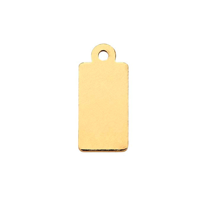 14/20 Yellow Gold-Filled 13.9 x 6.2mm Rectangle Tag, 0.36mm, 1/2-Hard
