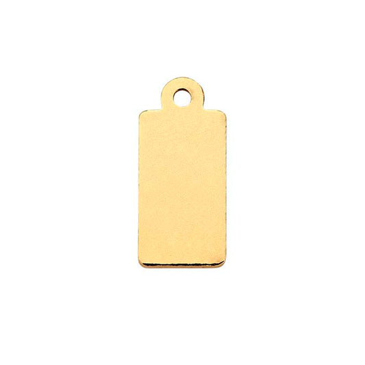 14/20 Yellow Gold-Filled 13.9 x 6.2mm Rectangle Tag, 0.36mm, 1/2-Hard