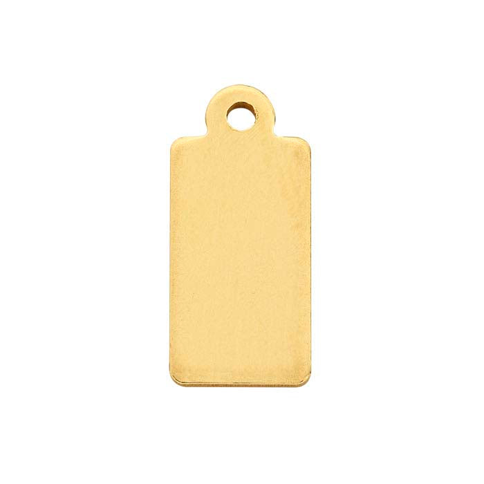 14/20 Yellow Gold-Filled 13.9 x 6.2mm Rectangle Tag, 0.81mm, 1/2-Hard