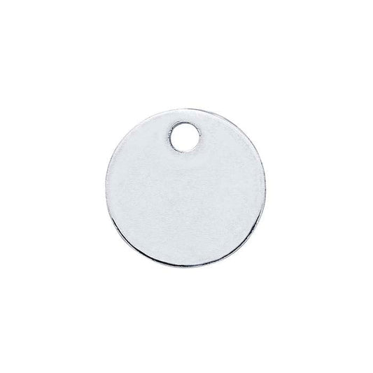 Sterling Silver 7mm Round Tag, 0.36mm, 1/2-Hard