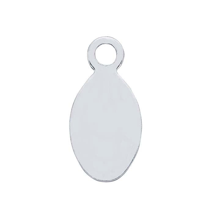 Sterling Silver 11 x 5.4mm Oval Tag, 0.51mm, Soft