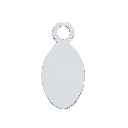 Sterling Silver 11 x 5.4mm Oval Tag, 0.51mm, Soft
