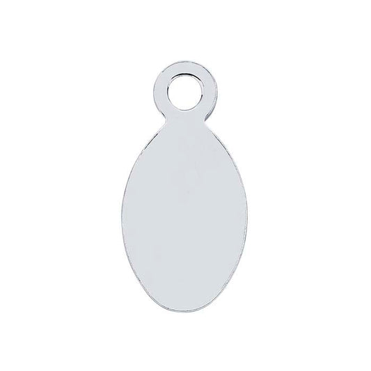 Sterling Silver 11 x 5.4mm Oval Tag, 0.81mm, Soft