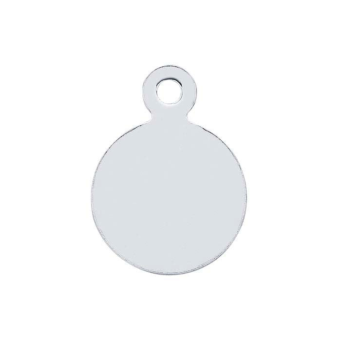Sterling Silver 7.3mm Round Tag, 0.51mm, Soft