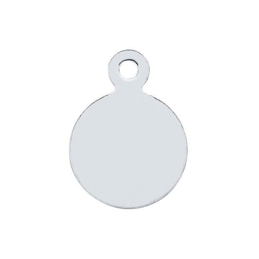 Sterling Silver 7.3mm Round Tag, 0.51mm, Soft