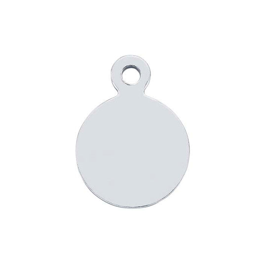 Sterling Silver 7.3mm Round Tag, 0.81mm, Soft