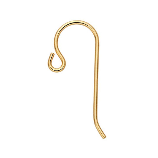 14K Yellow Gold Ear Wire with Outside Loop
