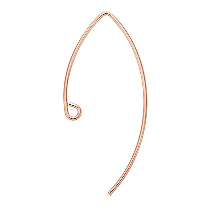 14/20 Rose Gold-Filled Marquise Ear Wire with Inside Loop