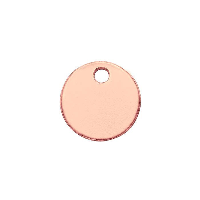 14/20 Rose Gold-Filled 6.4mm Round Tag, 0.81mm, Soft