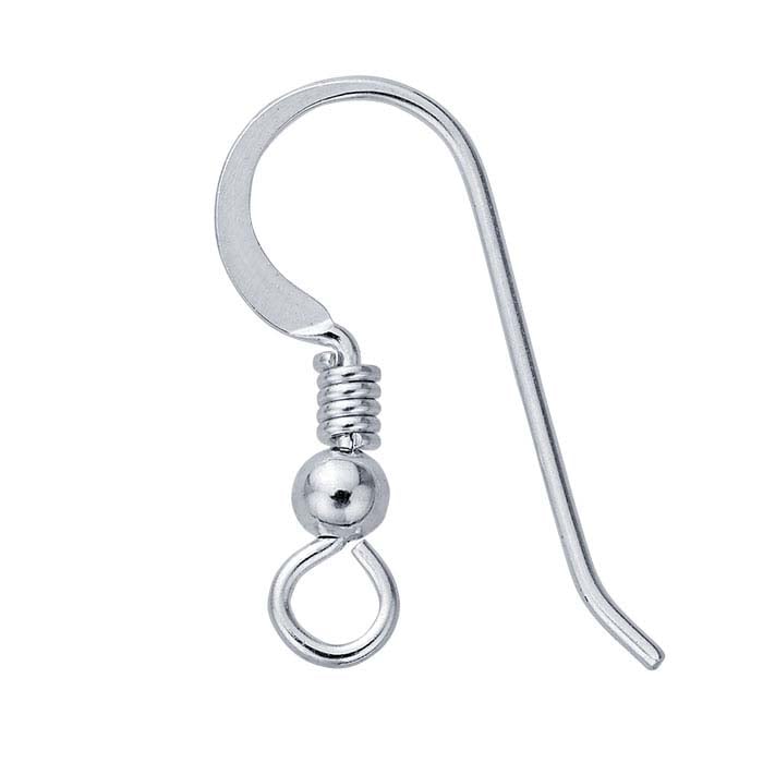 Hammered Ear Wire with Loop, Coil and 3mm Bead