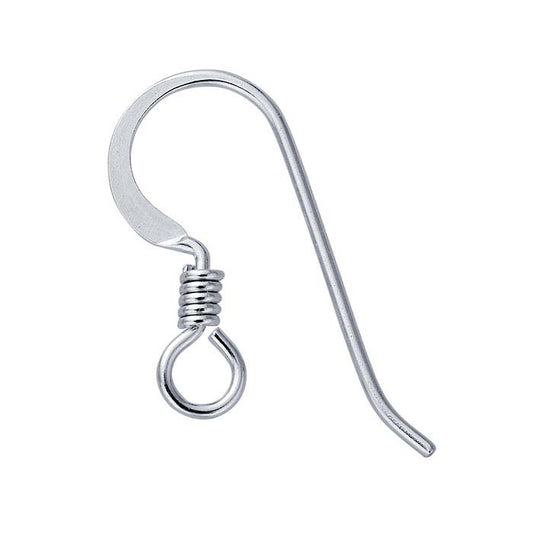Sterling Silver Hammered Ear Wire with Loop and Coil