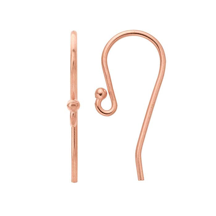 14/20 Rose Gold-Filled Ear Wire with Loop and Ball