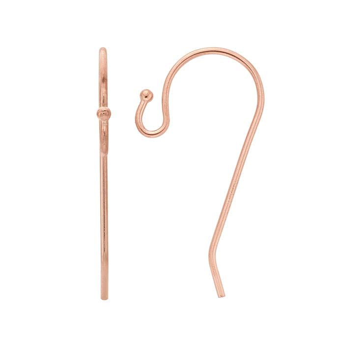14/20 Rose Gold-Filled Ear Wire with Loop and Ball