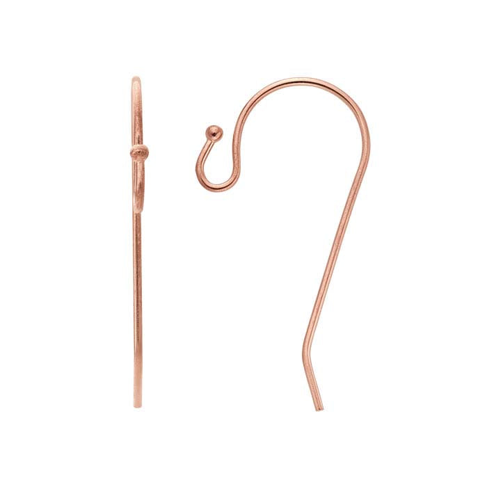 14/20 Rose Gold-Filled Ear Wire with Loop and Ball