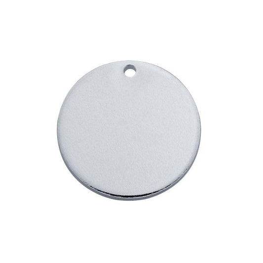 Sterling Silver 15.9mm Round Tag, 1.29mm, Soft