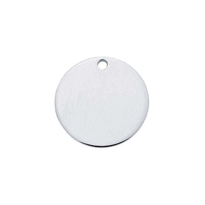 Sterling Silver 12.7mm Round Tag, 0.81mm