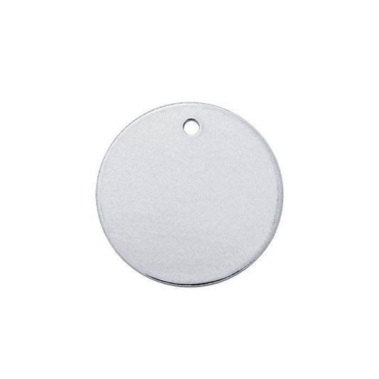 Sterling Silver 15.9mm Round Tag, 0.64mm, Soft