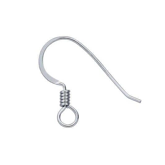 Sterling Silver Hammered Ear Wire with Loop and Coil