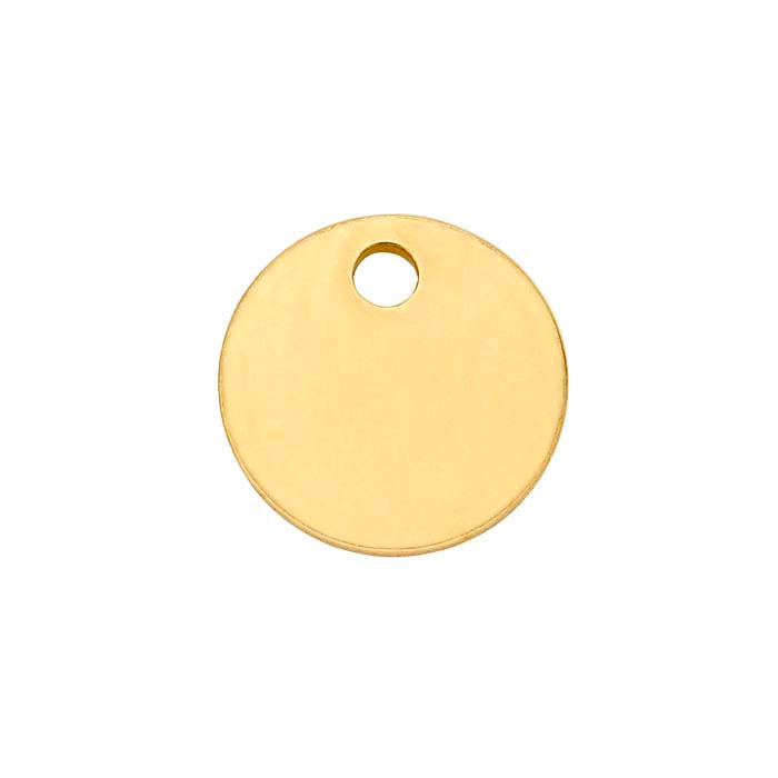 14K Yellow Gold 6.4mm Round Tag, Dead-Soft