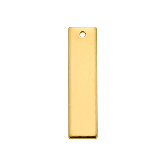 14K Yellow Gold 25.4 x 6.4mm Rectangle Component, 0.81mm