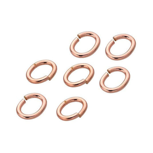 14/20 ruusukultapäällysteinen 3 x 2 mm ID ovaali hyppyrengas