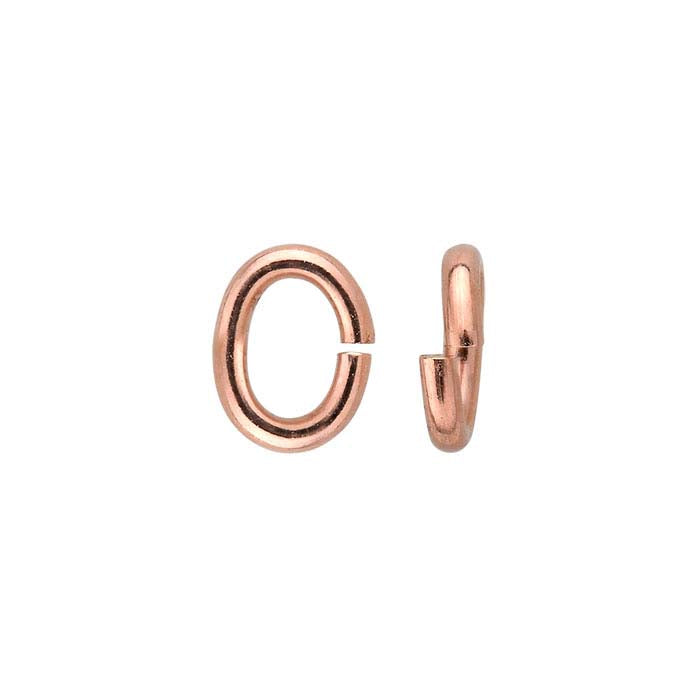 14/20 ruusukultapäällysteinen 3 x 2 mm ID ovaali hyppyrengas