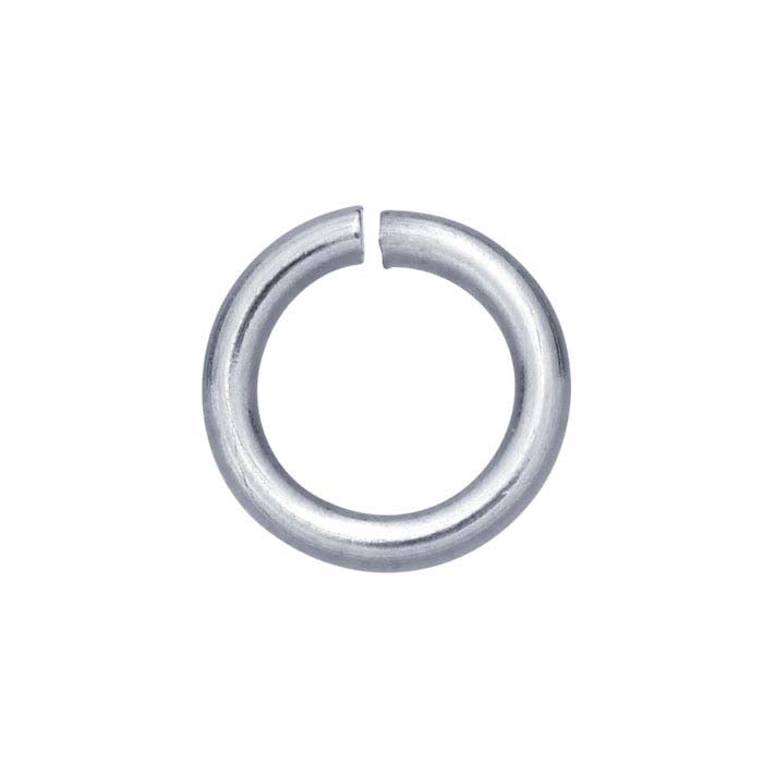 Anello di giunzione tondo da 4mm ID in oro bianco 14K