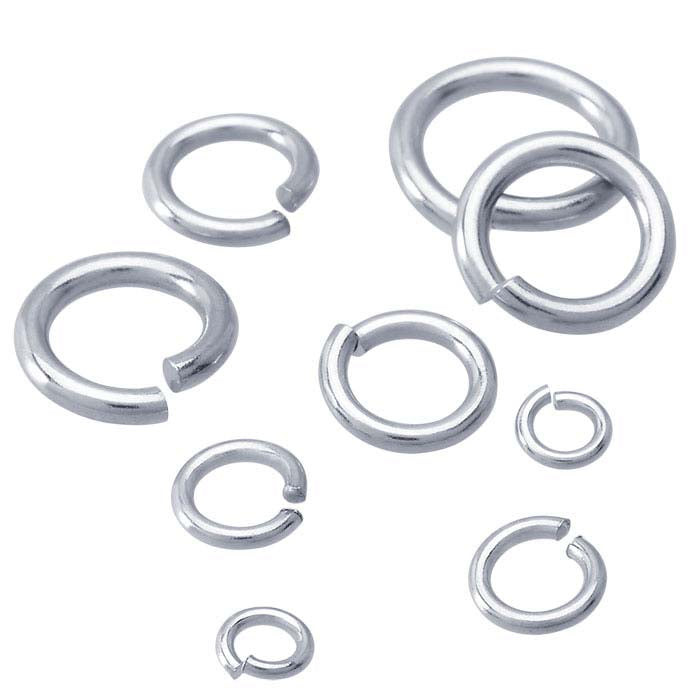 Anello di giunzione tondo in oro bianco 14K, diametro interno 2,4 mm