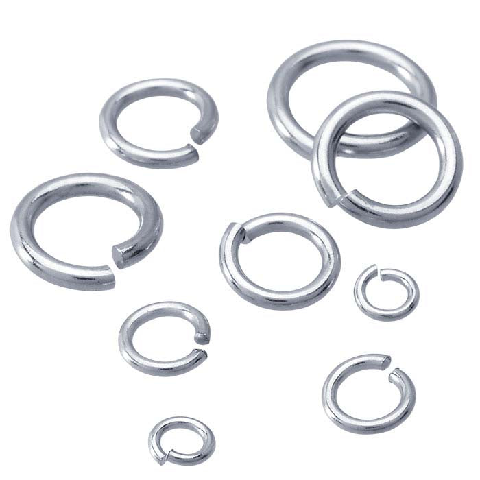 Anello di giunzione tondo in oro bianco 14K, diametro interno 2,8 mm
