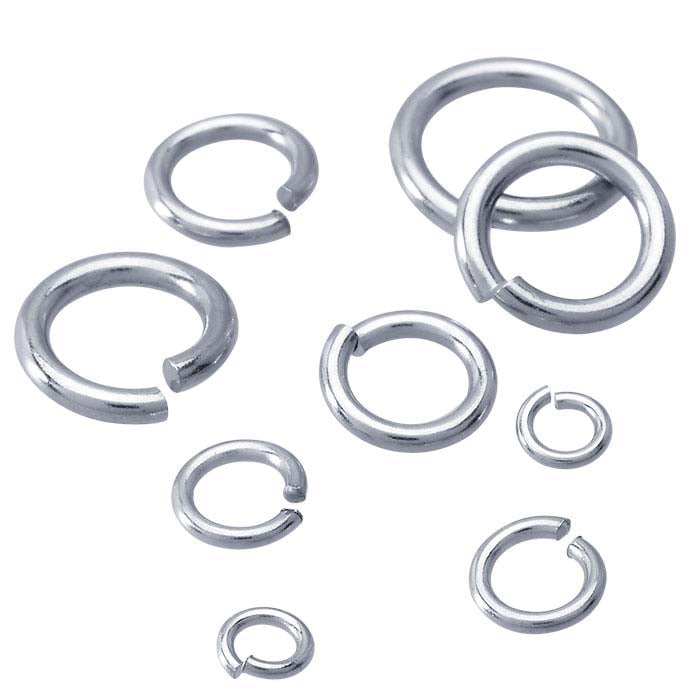 Anello di giunzione tondo in oro bianco 14K, diametro interno 3,2 mm