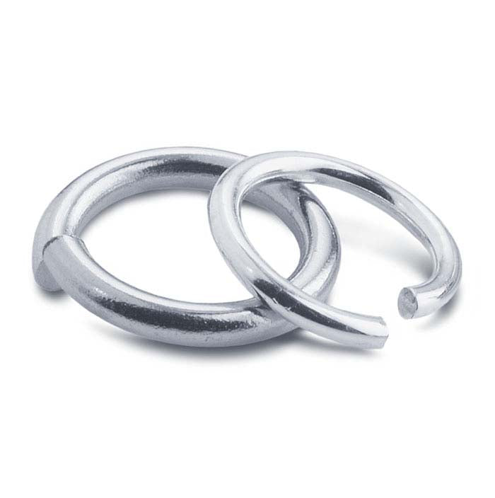 Anello di giunzione tondo in oro bianco 14K, diametro interno 3,2 mm