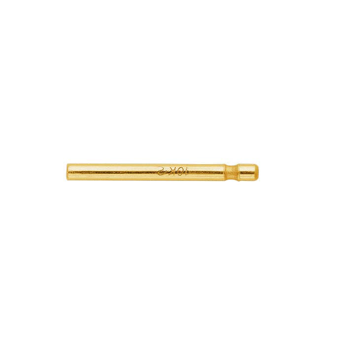 10K Yellow Gold 0.84mm x 9.52mm Bullet-Style Friction Ear Post