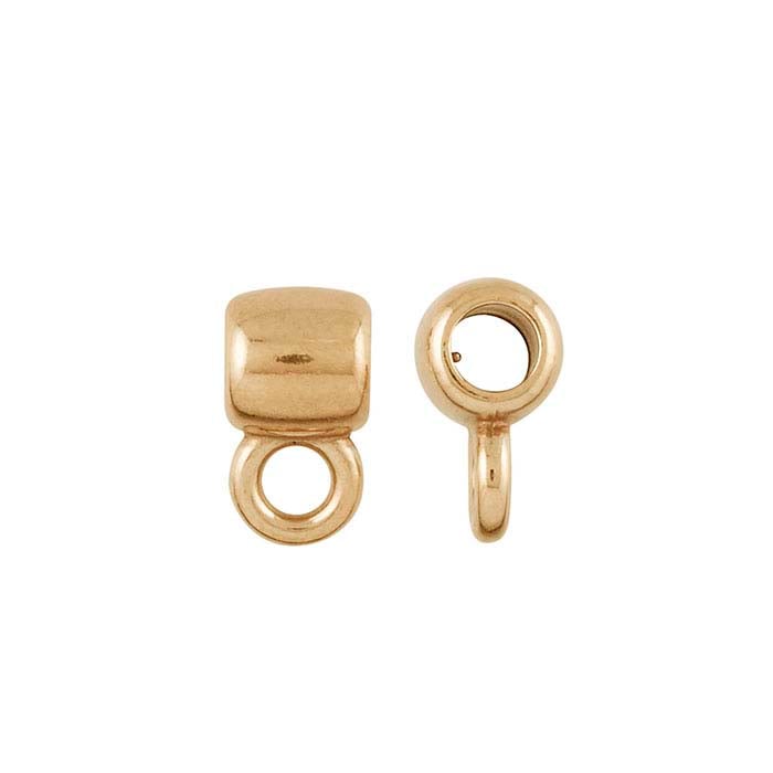 Bronze Tube Pendant Bail with Ring