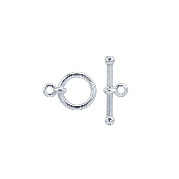 Sterling Silver 12.3 x 16.1mm Ball-End Toggle Clasp Set