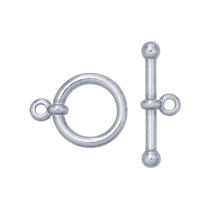 Sterling Silver Ball-End Toggle Clasp