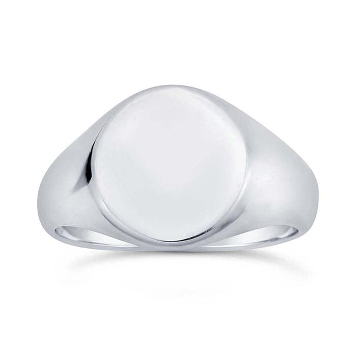 Sterling Silver 12 x 11mm Oval Signet Ring