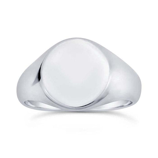 Sterling Silver 12 x 11mm Oval Signet Ring