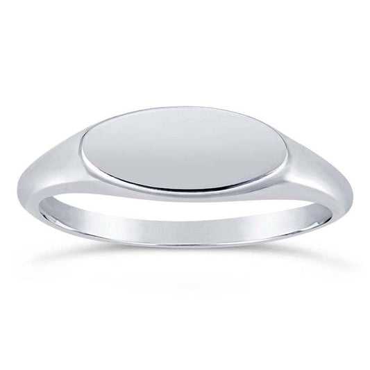Sterling Silver 11 x 5.6mm Oval Signet Ring